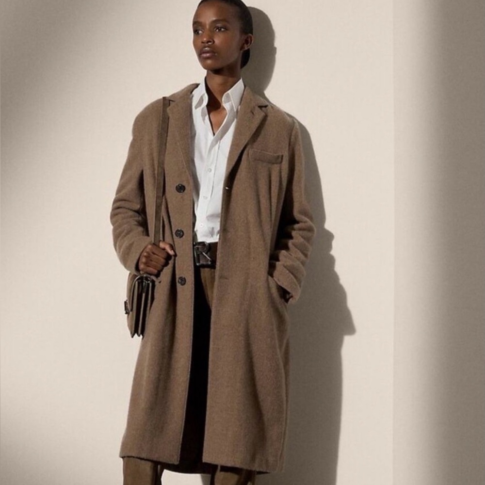 Ralph Lauren Purple Label Norreen Cashmere Wool Tweed Coat